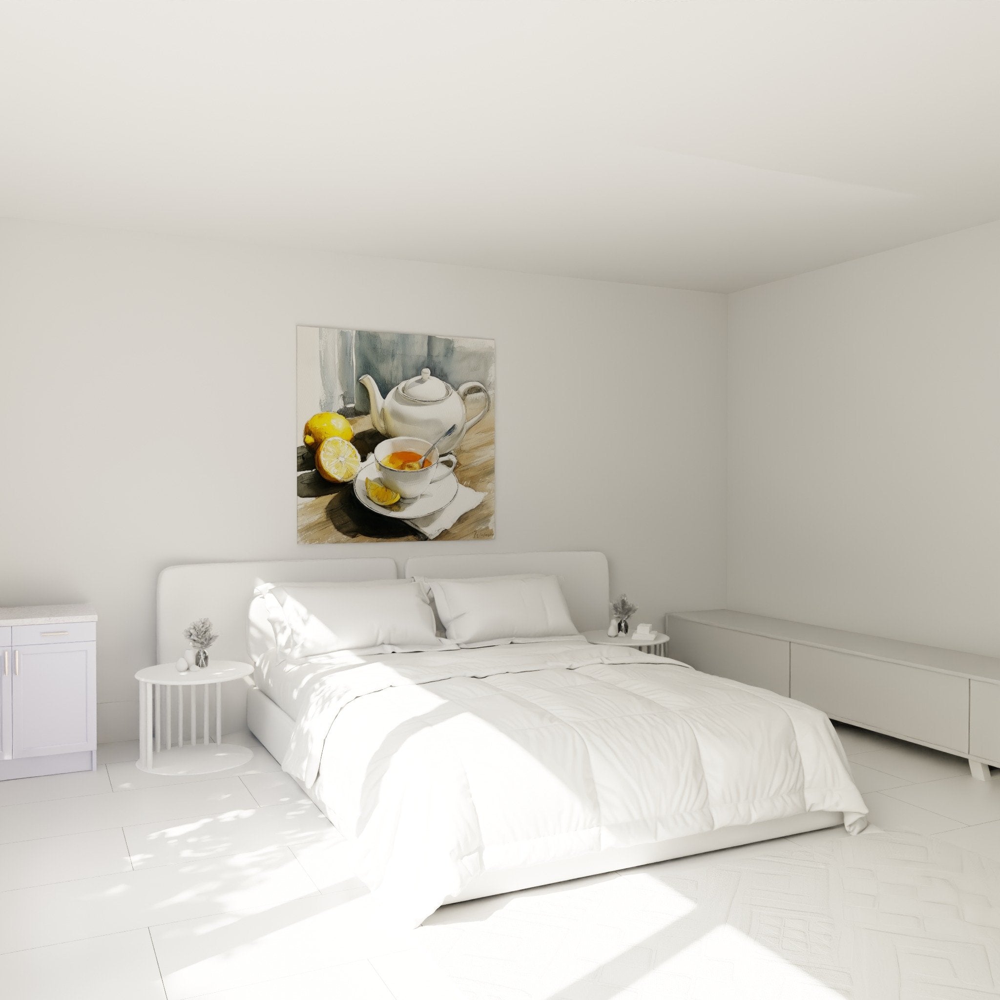 tableau aquarelle the japonais decoration chambre ambiance apaisante tons doux
