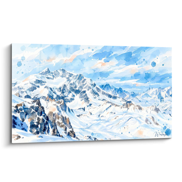 Quadro Vette innevate con rocce brune - Soffio delle cime - Edizione Tignes Alvernia-Rodano-Alpi Francia