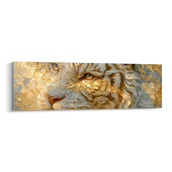 Tableau Tigre doré aux éclats anthracite - Regard figé - Edition Tigre