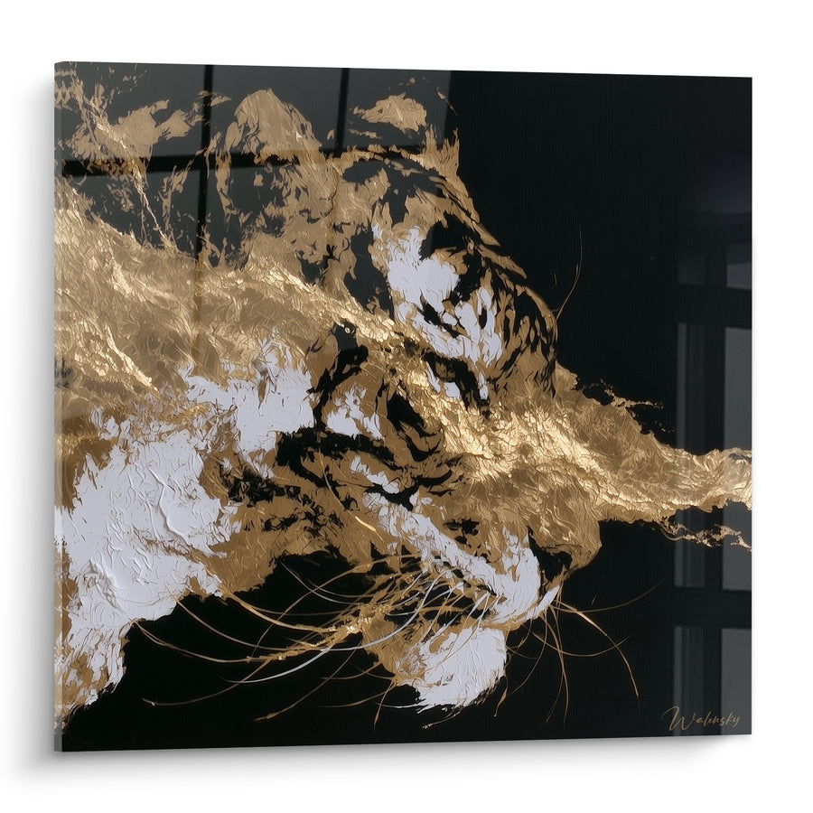 Tableau Tigre doré aux moustaches noires - Souffle de bête sauvage - Edition Tigre