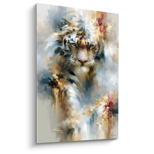 Goldener Tiger mit Graublauen Akzenten - Katzenerscheinung - Tiger Edition