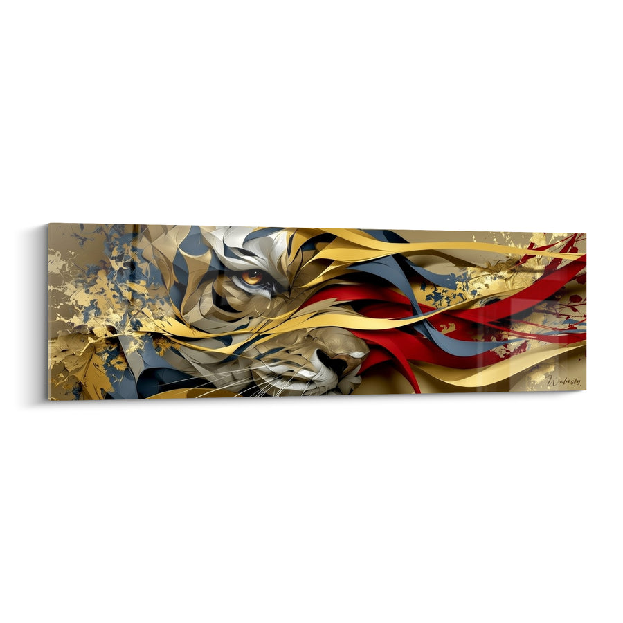 Tableau Tigre doré aux rubans écarlates - Souffle félin - Edition Tigre