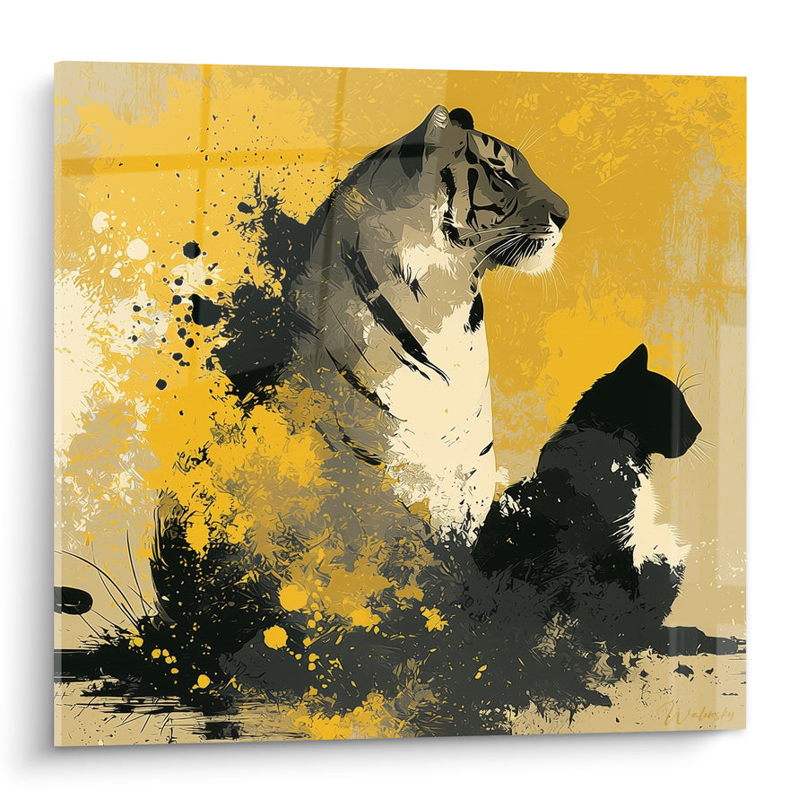 Tableau Tigre profil doré et noir - Veille silencieuse - Edition Tigre