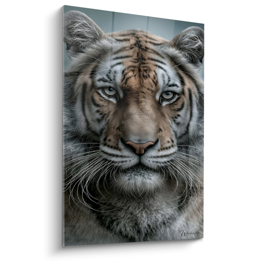 Tableau Portrait fauve aux longues moustaches blanches - Regard fixe - Edition Tigre