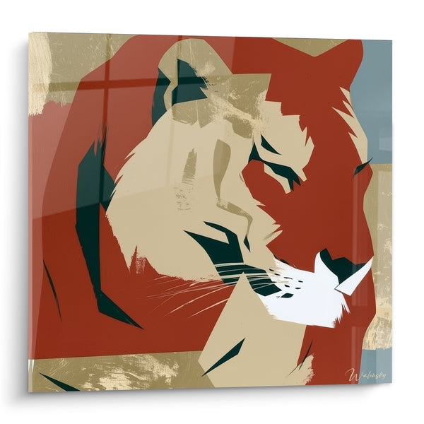 Tableau Tigre graphique roux et sable - Silence félin - Edition Tigre