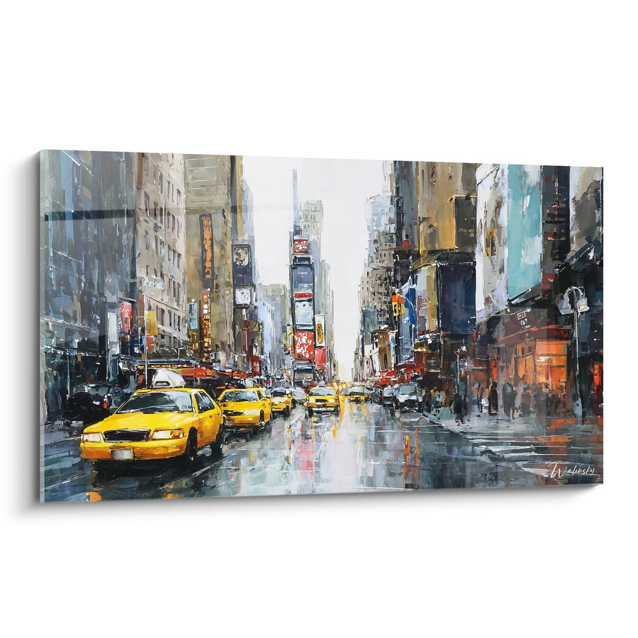 Tableau Times Square sous la pluie - Ambiance urbaine new-yorkaise - édition New York