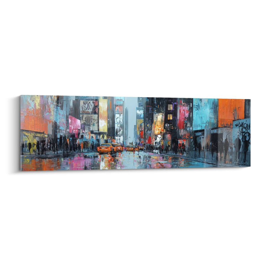 Tableau Times Square sous la pluie - Reflets urbains - édition New York