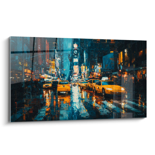 Gemälde Times Square im Regen - Urbane Reflexionen - New York Edition