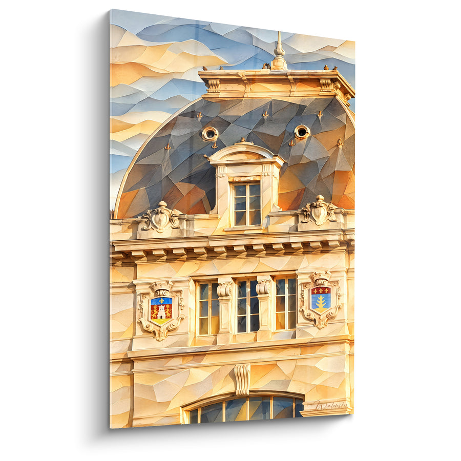 Schilderij Capitool dak leisteen en gouden gevel - Schittering van het erfgoed - Editie Toulouse Occitanie Frankrijk