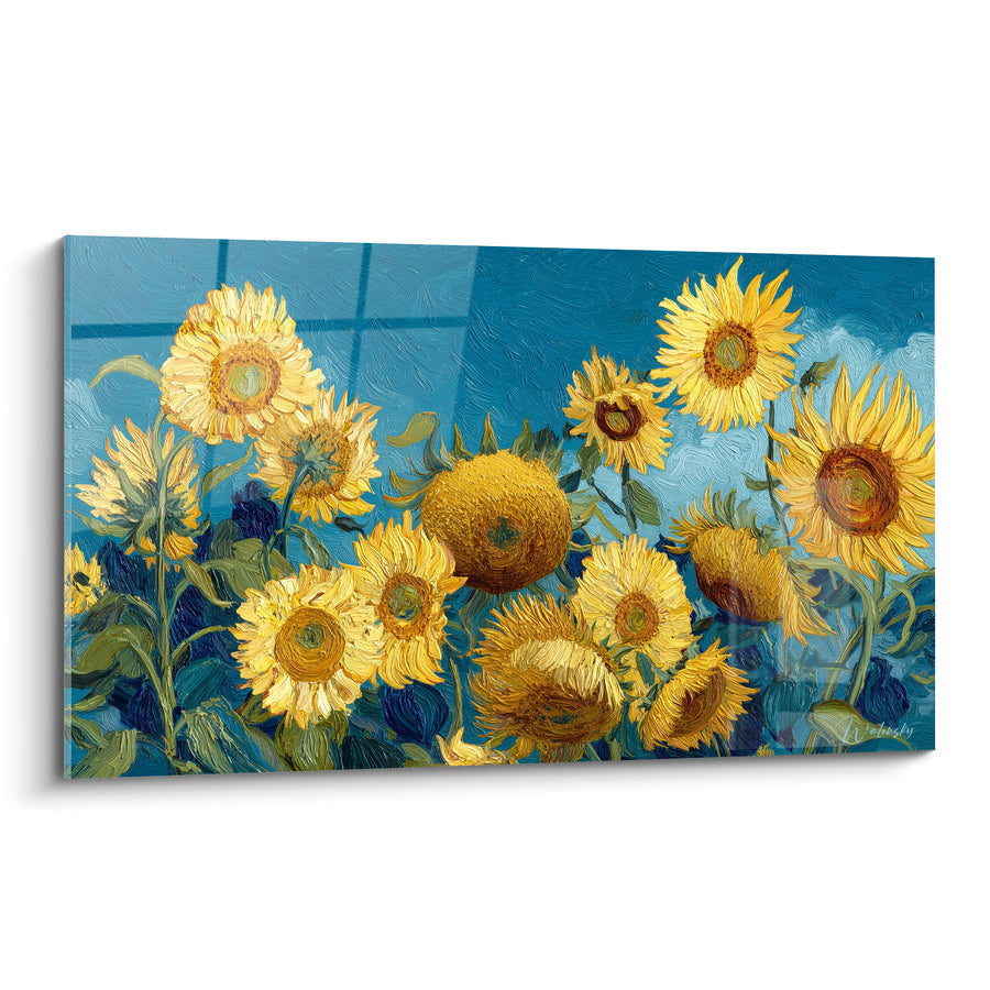 Tableau Champ de tournesols aux pétales dorés - Éveil solaire - Edition Tournesol