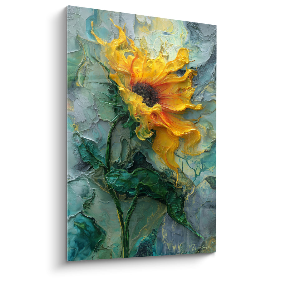 Tableau Tournesol doré aux pétales tourbillonnants - Souffle solaire - Edition Tournesol