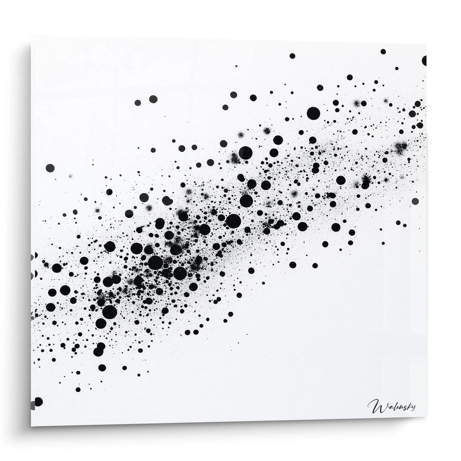 Tableau Trajectoire Cosmique - édition tacheté noir et blanc
