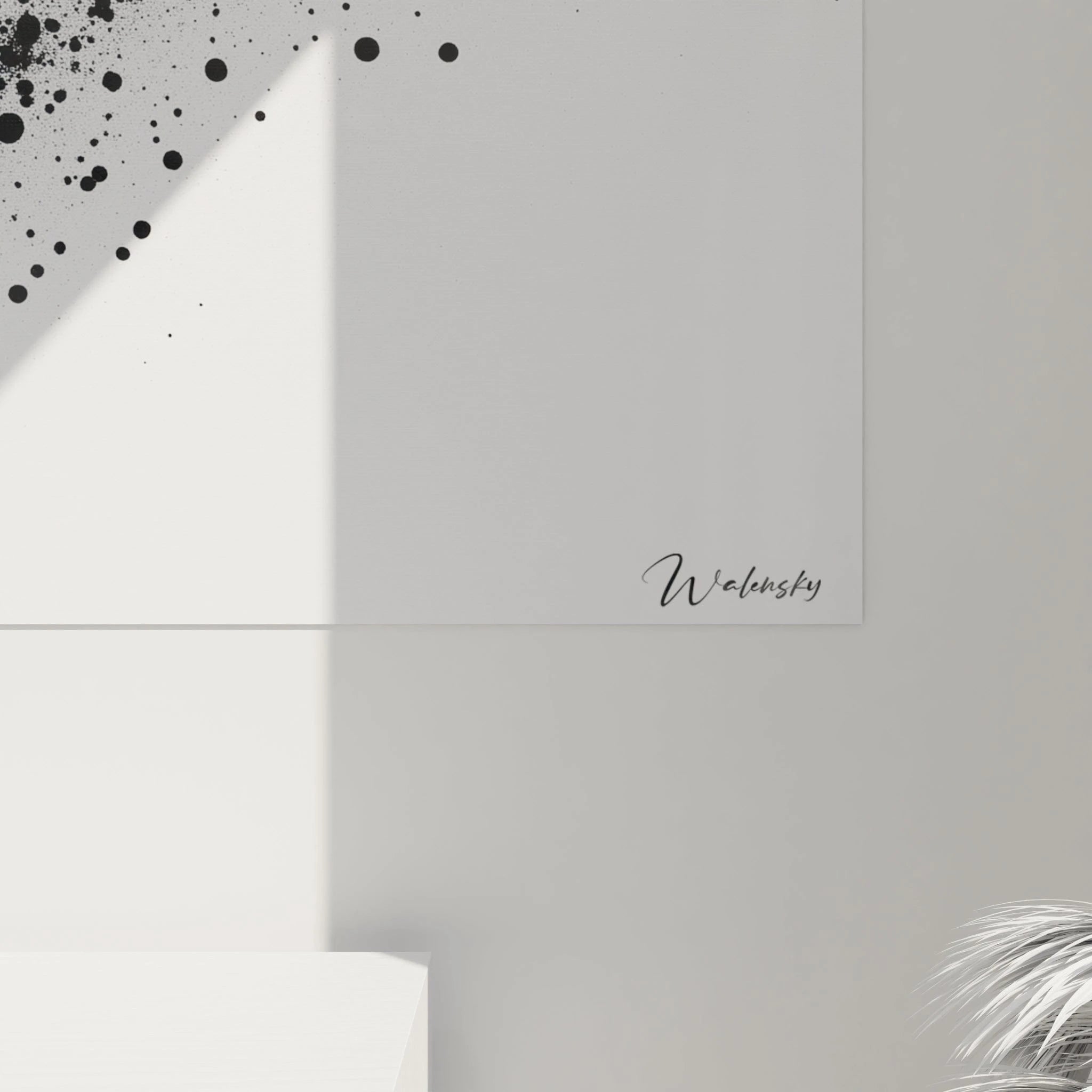 Tableau tacheté noir et blanc de Walensky avec éclaboussures artistiques modernes