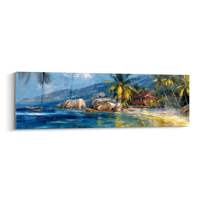 Tableau Paysage Tropical avec Palmiers - Paradis Côtier - édition Plage