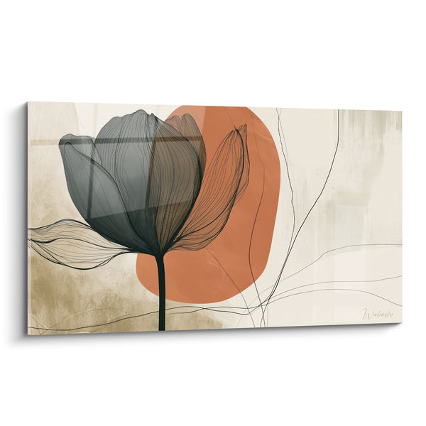 Tableau Tulipe anthracite aux pétales transparents - Silhouette diaphane - Edition Tulipe
