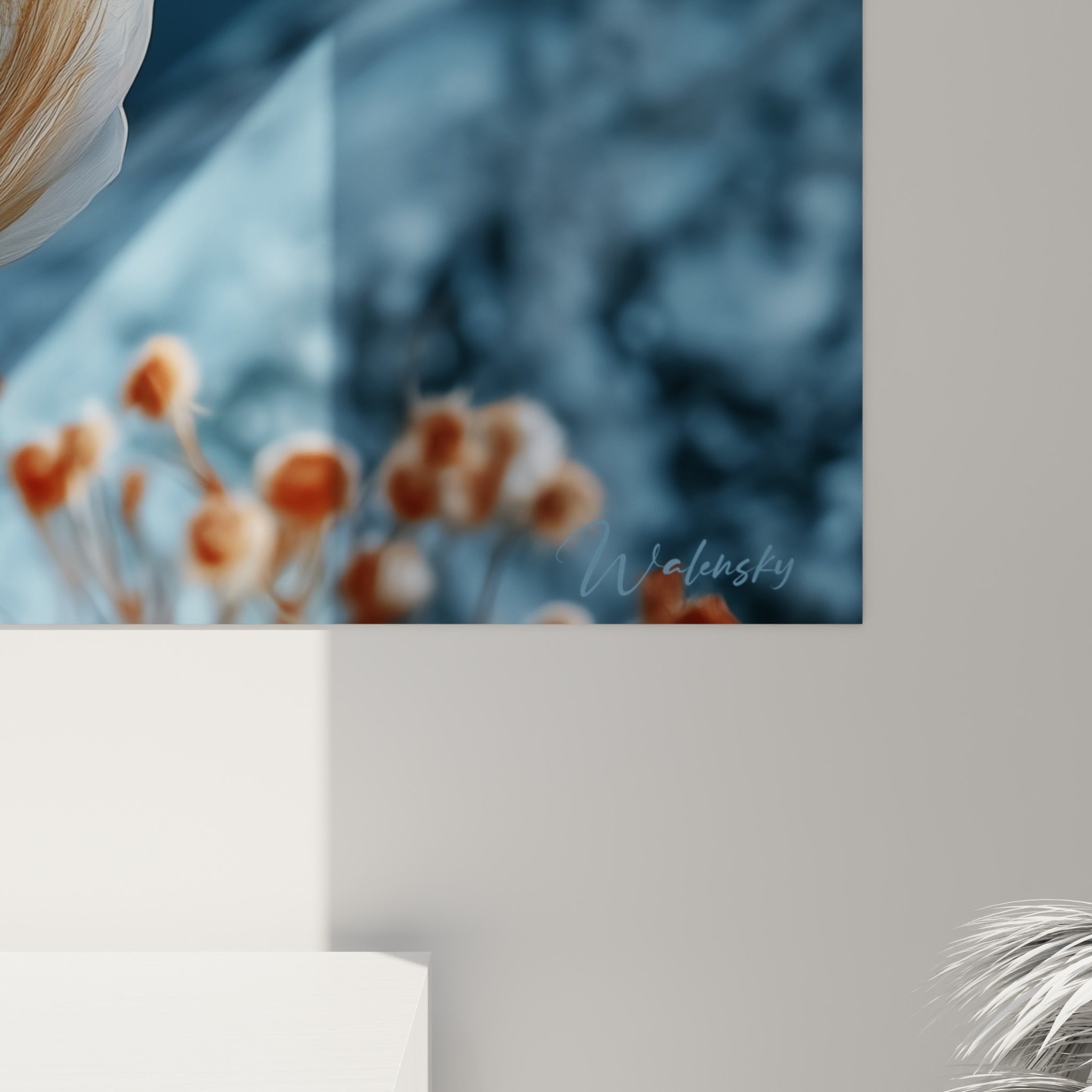 Détail des pétales de tulipe blancs et ambrés révélant la finesse des nervures et le grain de l'impression