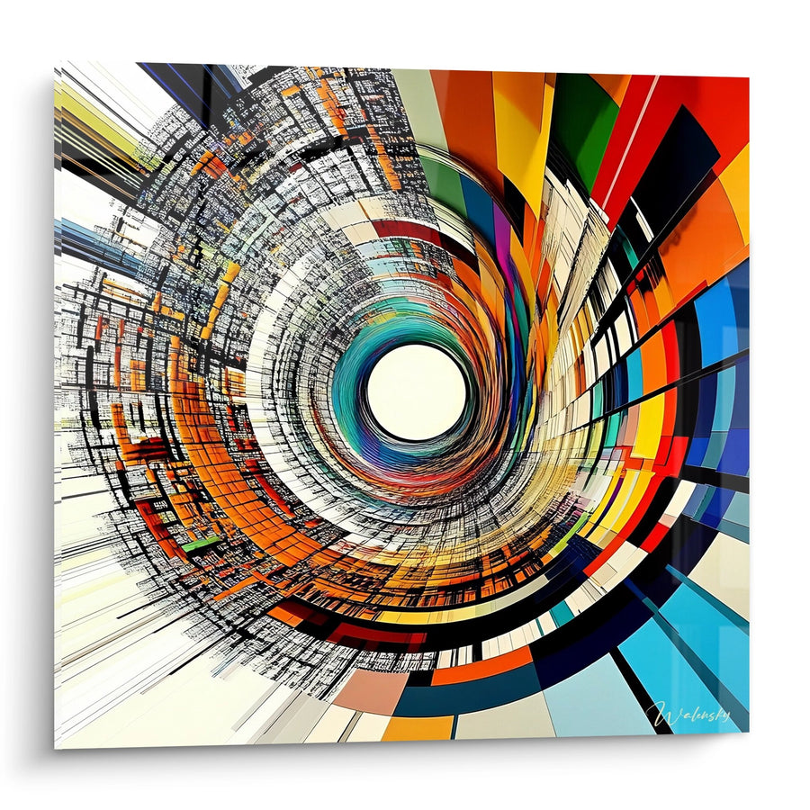 Tableau tunnel urbain coloré - Perspective infinie - édition spirale abstrait