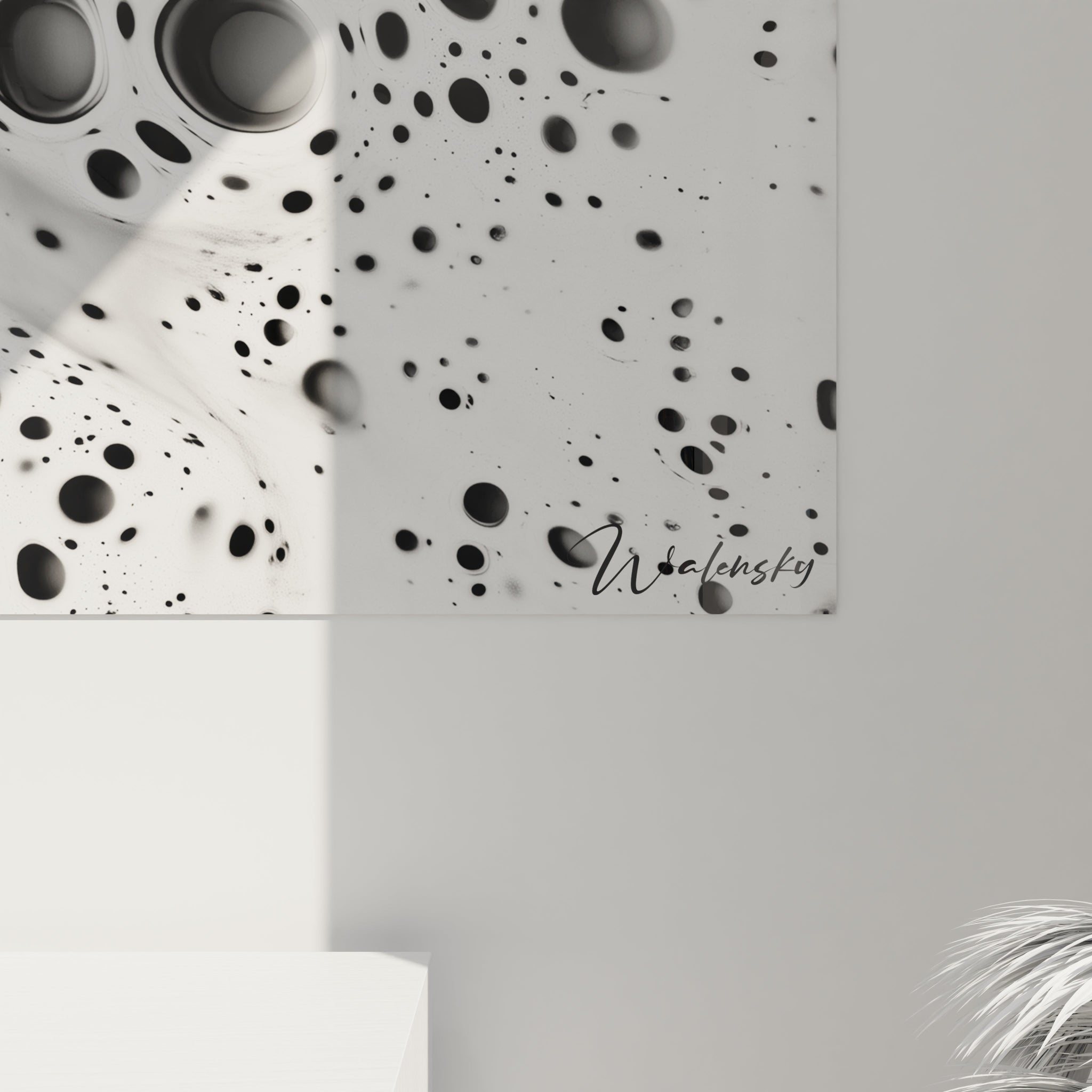 Tableau tacheté noir et blanc de Walensky avec un design moderne et artistique