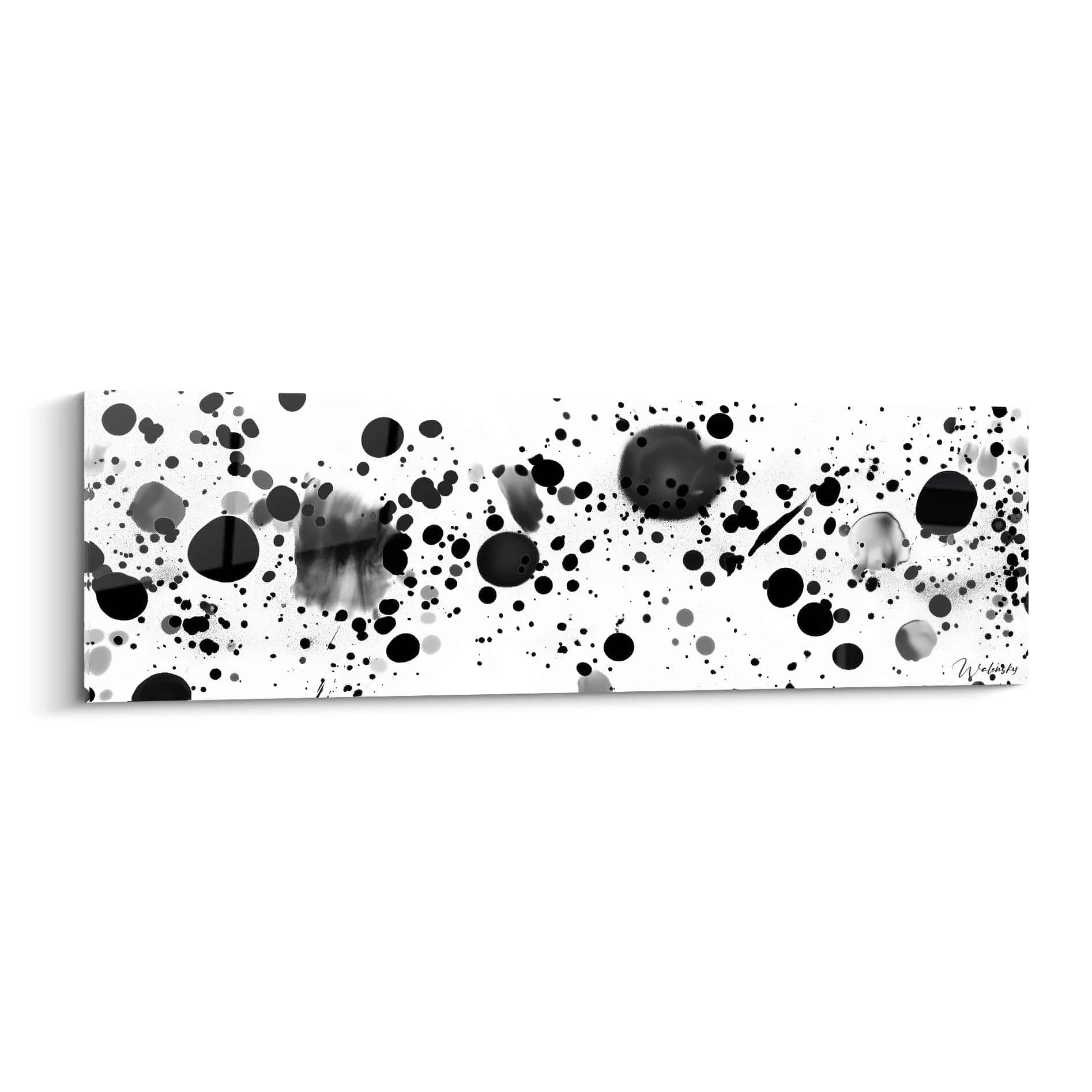 Tableau tacheté noir et blanc de Walensky avec des éclaboussures artistiques créatives