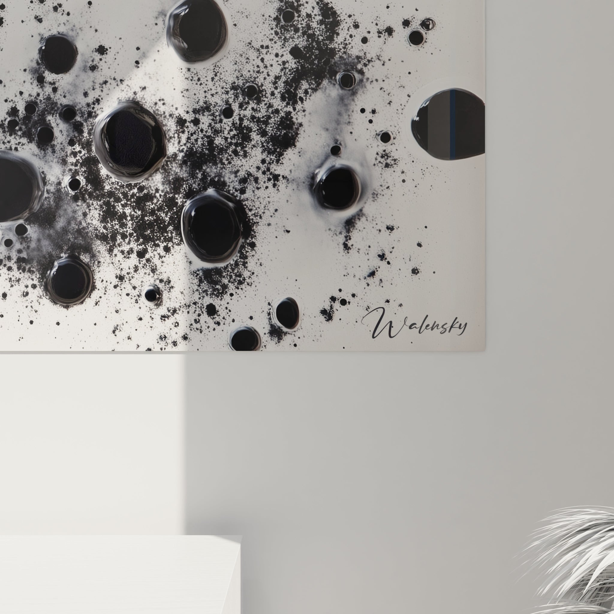 Tableau tacheté noir et blanc de Walensky pour une décoration moderne et artistique