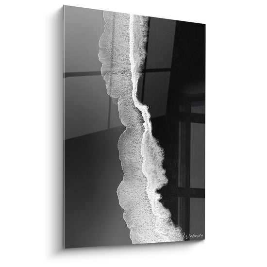 Oceaanlandschap schilderij - Eeuwige Kust - Zwart-wit landschapseditie