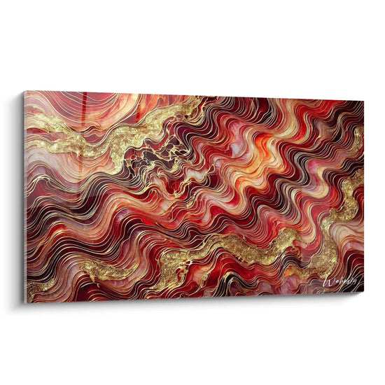 Tableau Vagues de Feu - Edition Style Epoxy