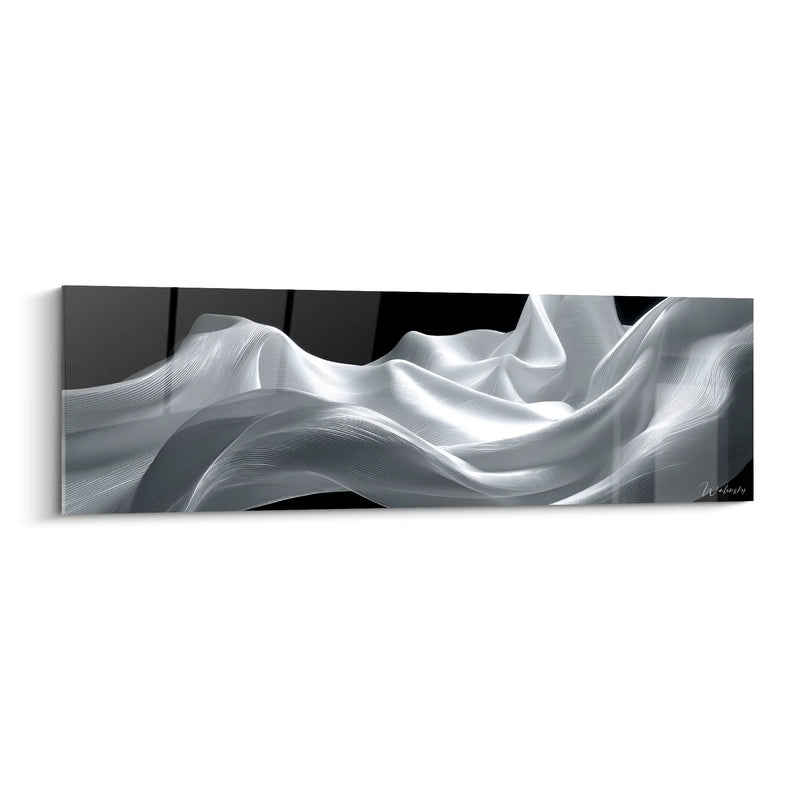 Tableau Vagues Fluides - Ondulations Lumineuses - Edition Noir et blanc abstrait