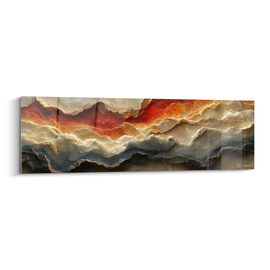 Tableau Vagues Géologiques Cuivrées - édition texturé abstrait