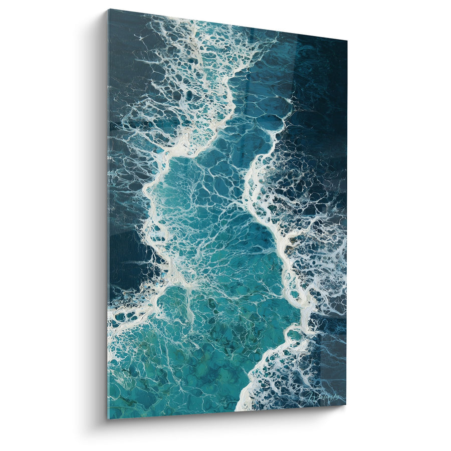 Tableau Vagues Océaniques Turquoise et Écume Blanche - Symphonie Aquatique - Edition Feng shui Nord Eau