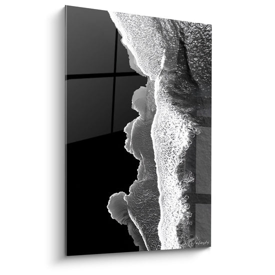 Tableau vagues océaniques aériennes - Mouvement Marin - Edition paysage noir et blanc