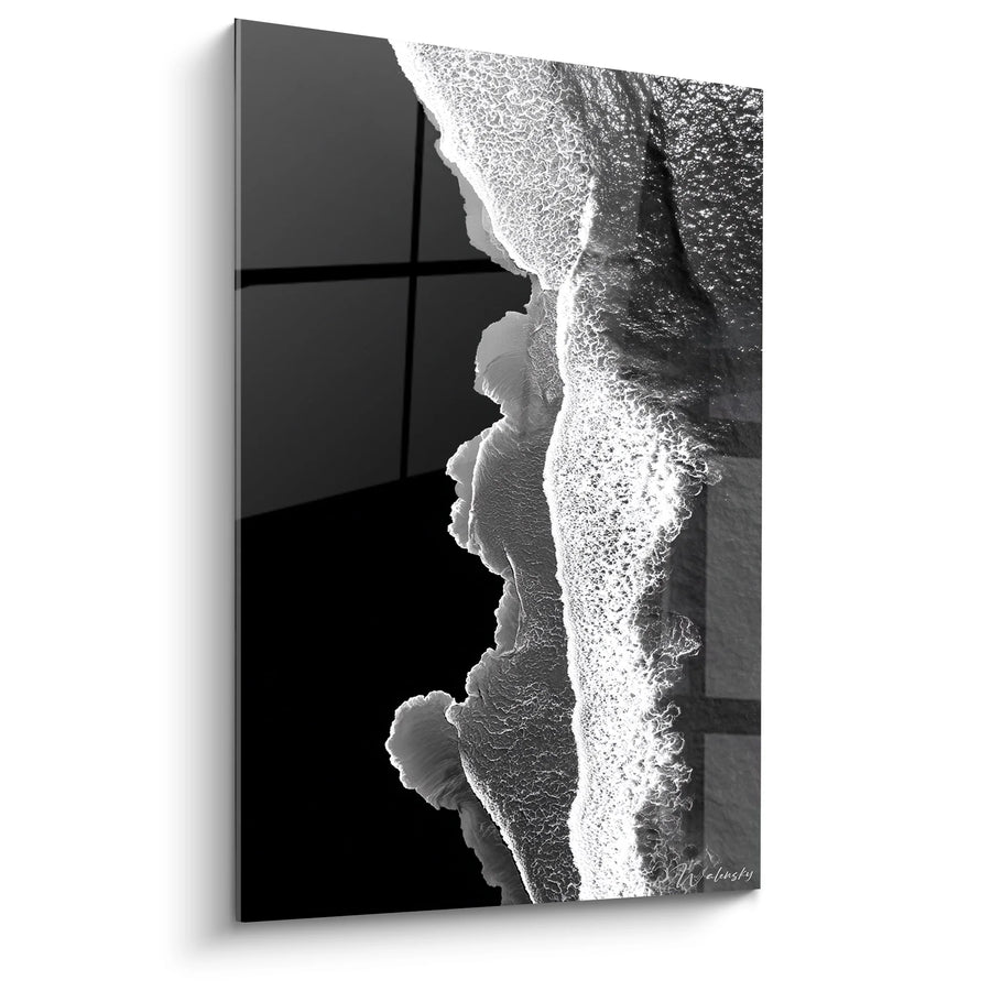 Tableau vagues océaniques aériennes - Mouvement Marin - Edition paysage noir et blanc