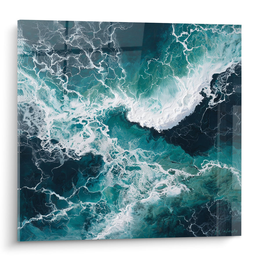 Tableau Vagues Turquoise et Écume Blanche - Flots Marins - Edition Feng shui Nord Eau