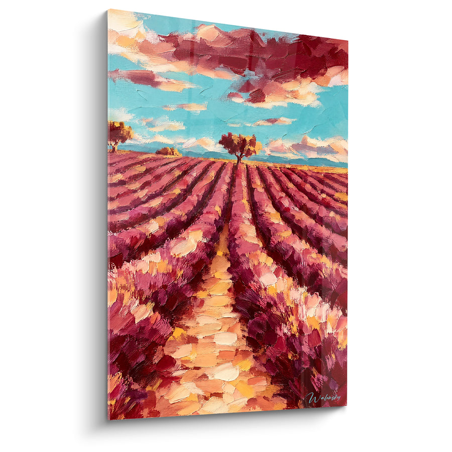 Tableau Champ de lavande pourpre et ciel turquoise - Lumière d'été provençale - Edition Valensole Provence-Alpes-Côte d'Azur France