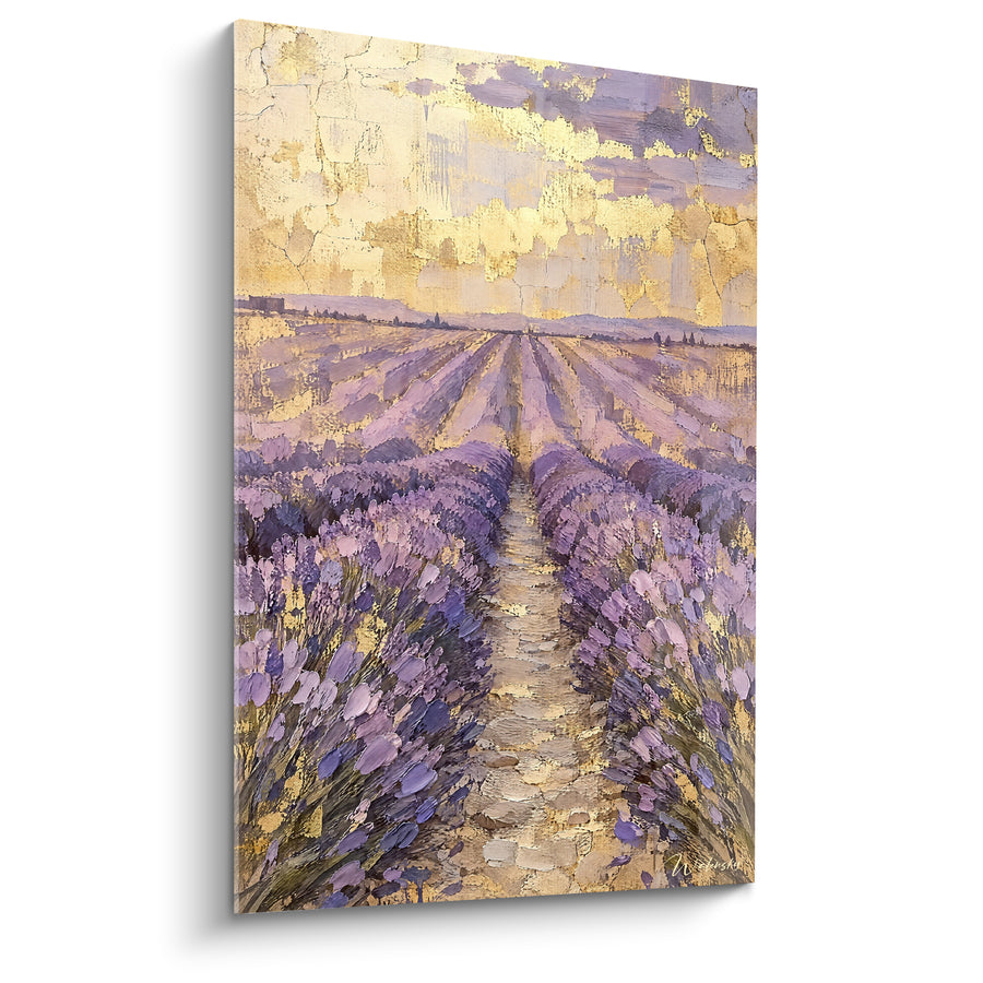Tableau Champ de lavande violet et doré - Été provençal - Edition Valensole Provence-Alpes-Côte d'Azur France