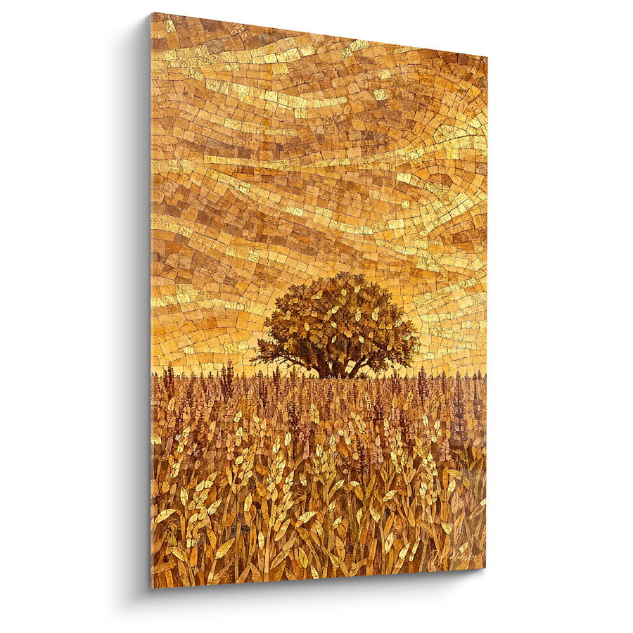 Tableau Chêne doré au champ de blé - Lumière d'été - Edition Valensole Provence-Alpes-Côte d'Azur France