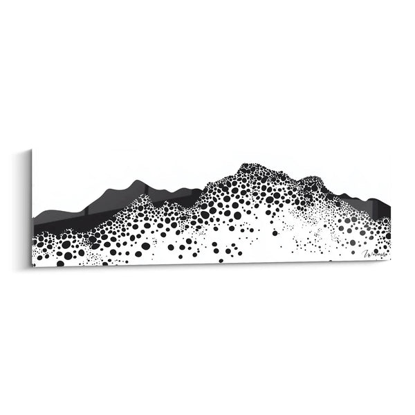 Contemplative Valley Gray Painting - Speckled Black and White Edition