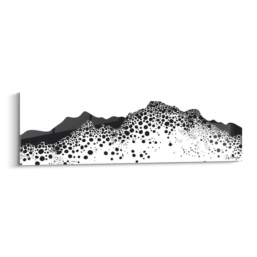 Tableau Vallée Contemplative Gris - edition tacheté noir et blanc