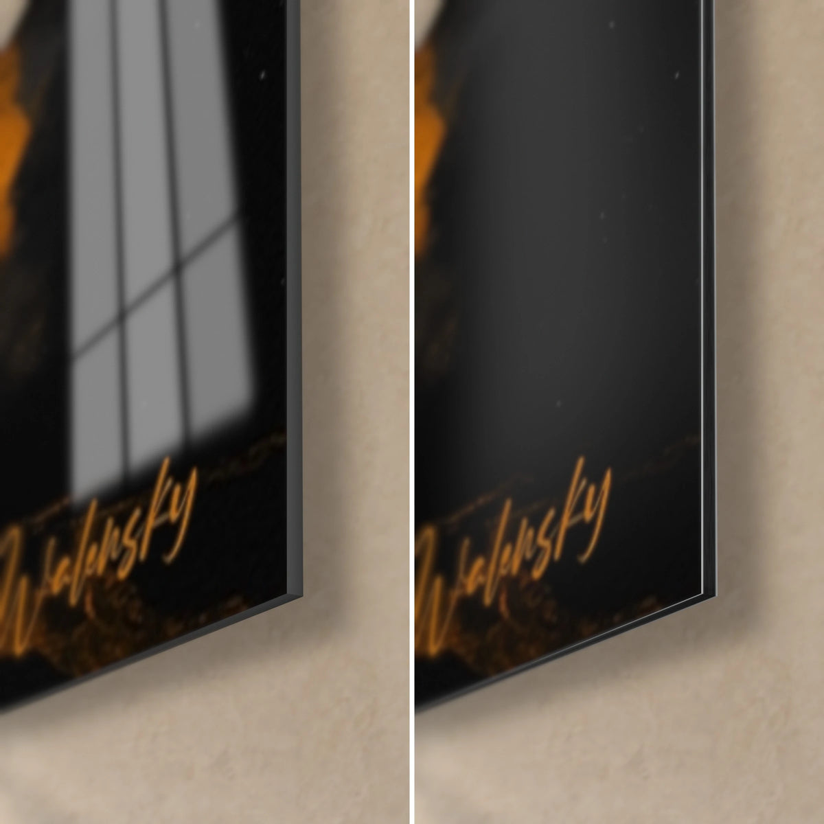 Abstraktes expressionistisches Gemälde von Walensky mit goldenen und schwarzen Nuancen zur Dekoration Ihres Interiors