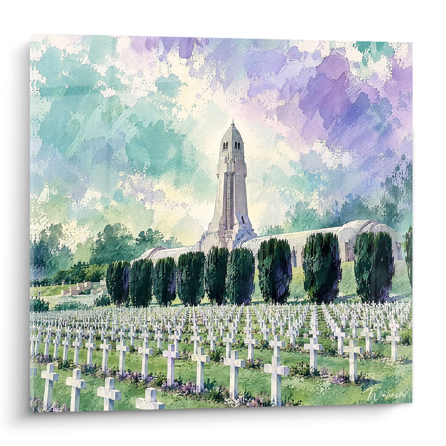 Ossuary of Douaumont Painting in Green and Violet - Silent Memory - Verdun Grand Est France Edition