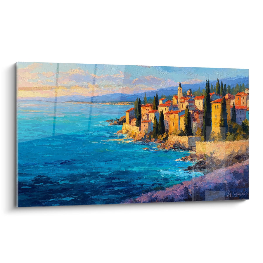 Villaggio costiero mediterraneo - Riva con case colorate - edizione sul mare