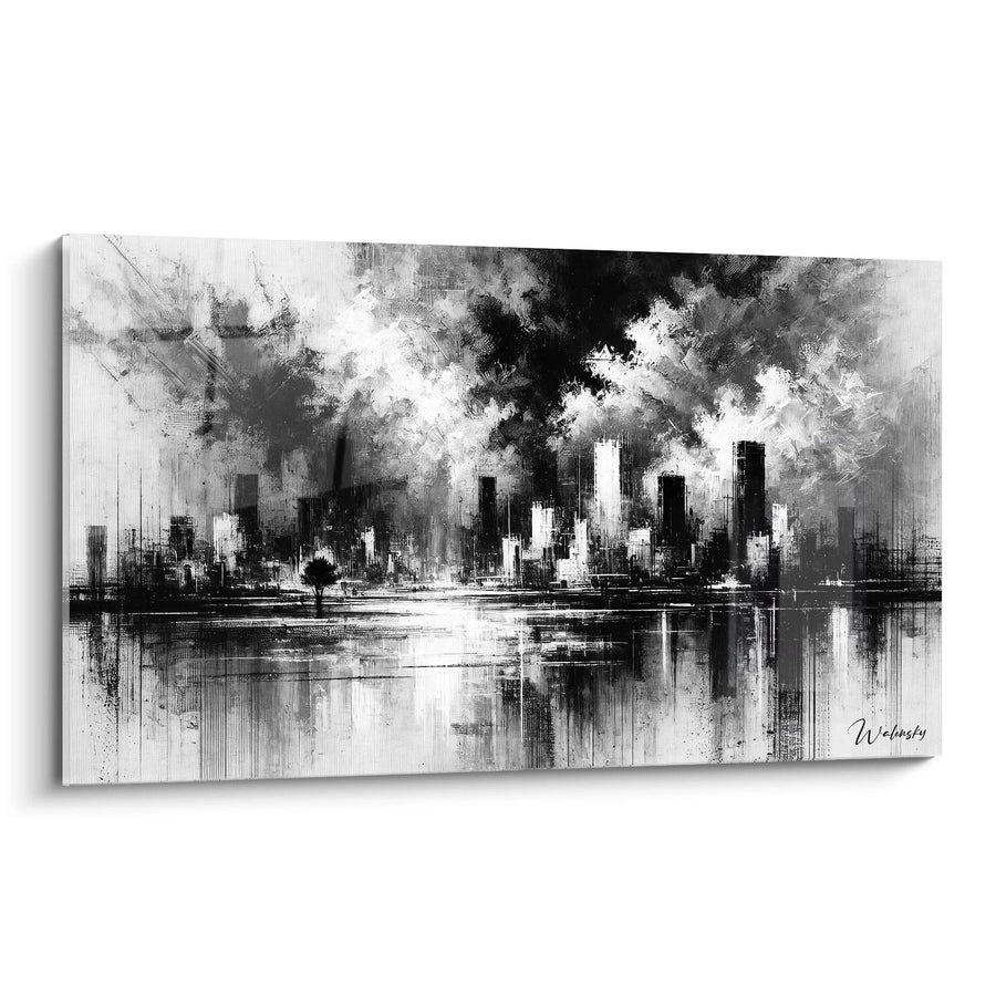 Cuadro Ciudad Fantasma - Edición Blanco y Negro Abstracto