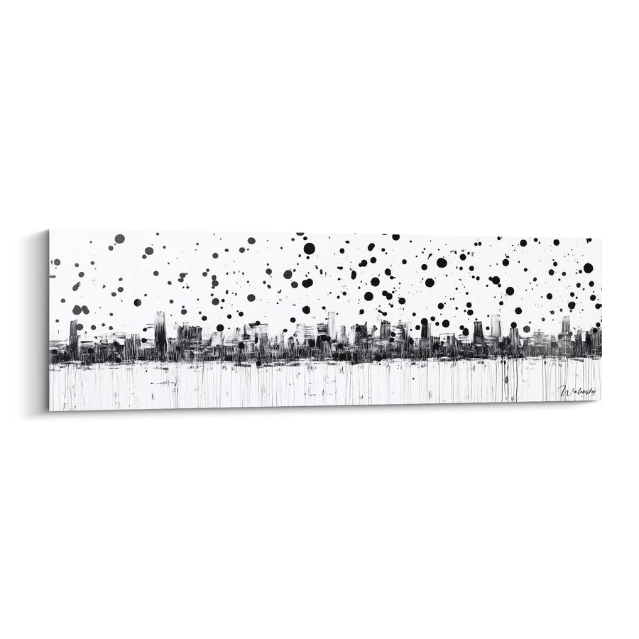 Tableau Ville Pleurante Blanc - édition tacheté noir et blanc
