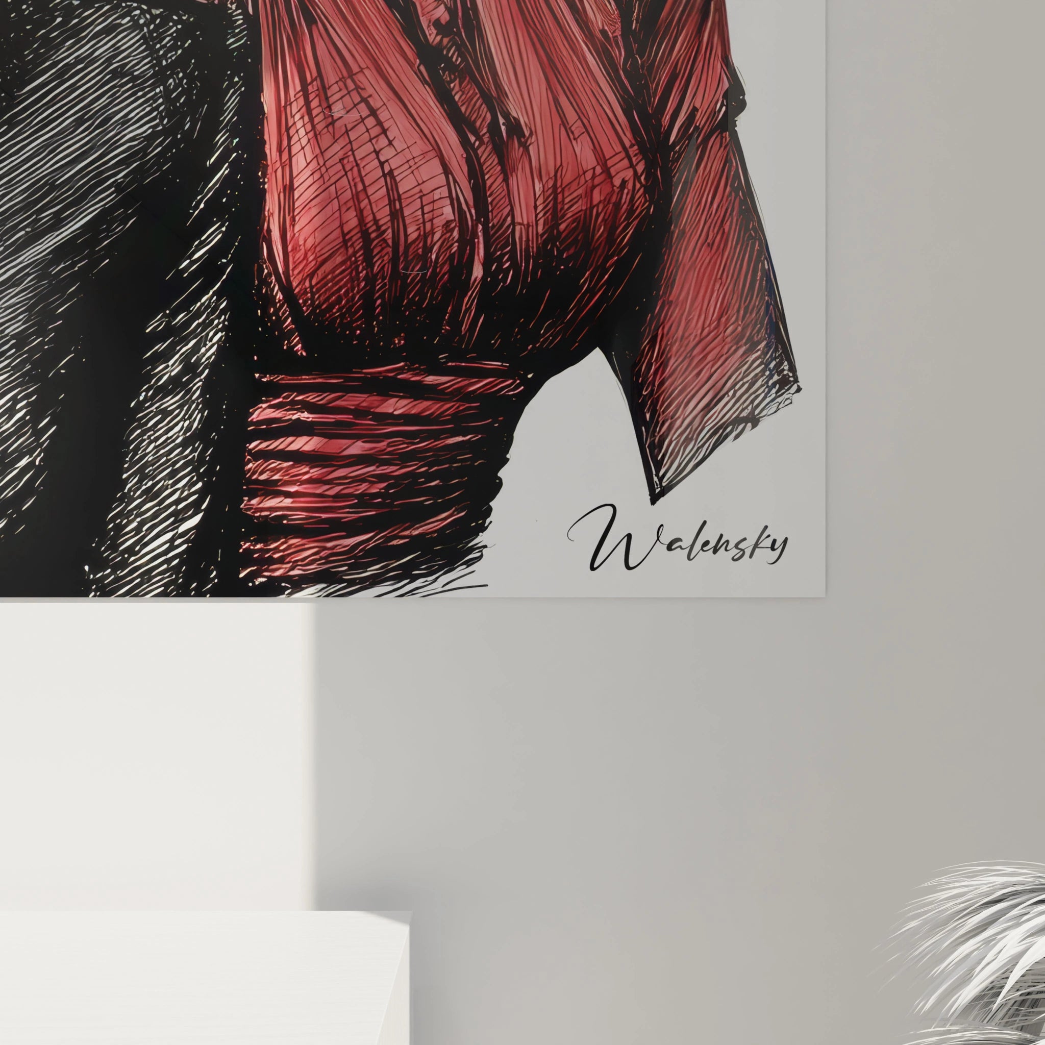 Tableau illustration de mode vintage de Walensky représentant une femme élégante en ancienne mode