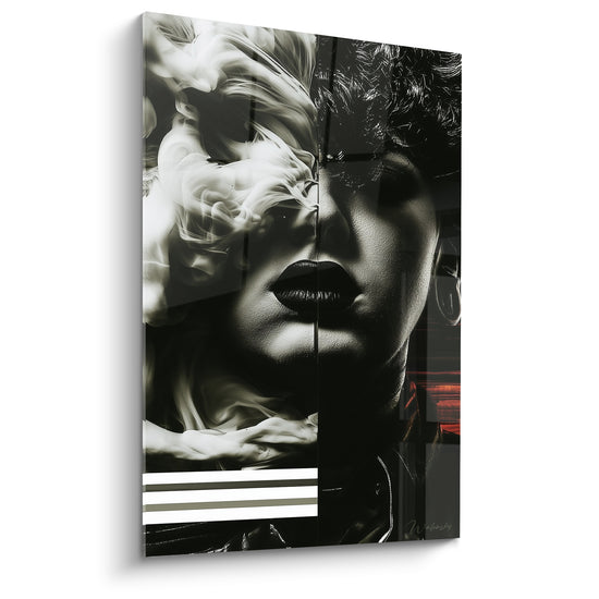 Tableau Visage voilé de fumée blanche - Voile de mystère - Edition Visage abstrait
