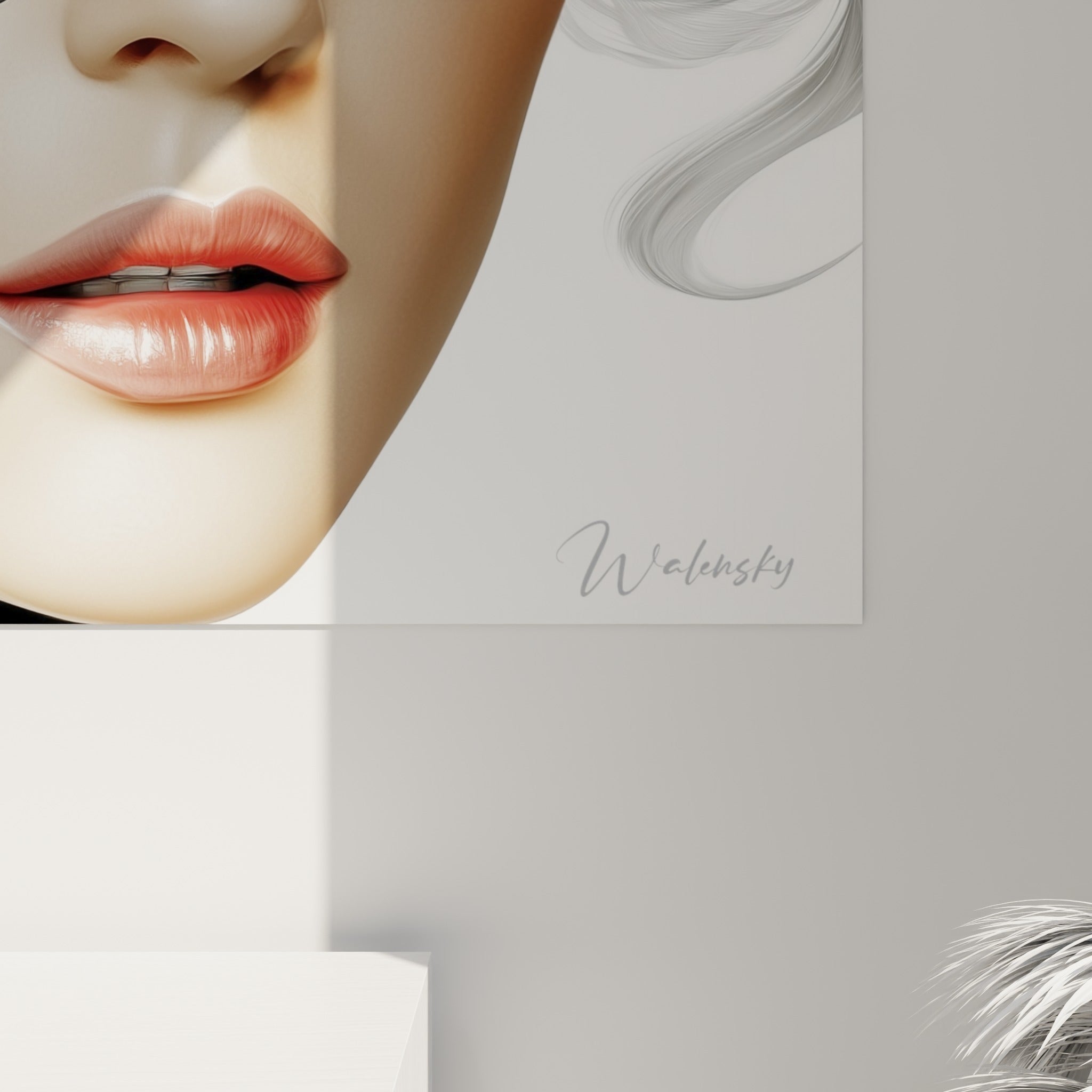 Empâtements noirs et blancs des pétales, matière sculpturale du visage abstrait vue de près sur toile