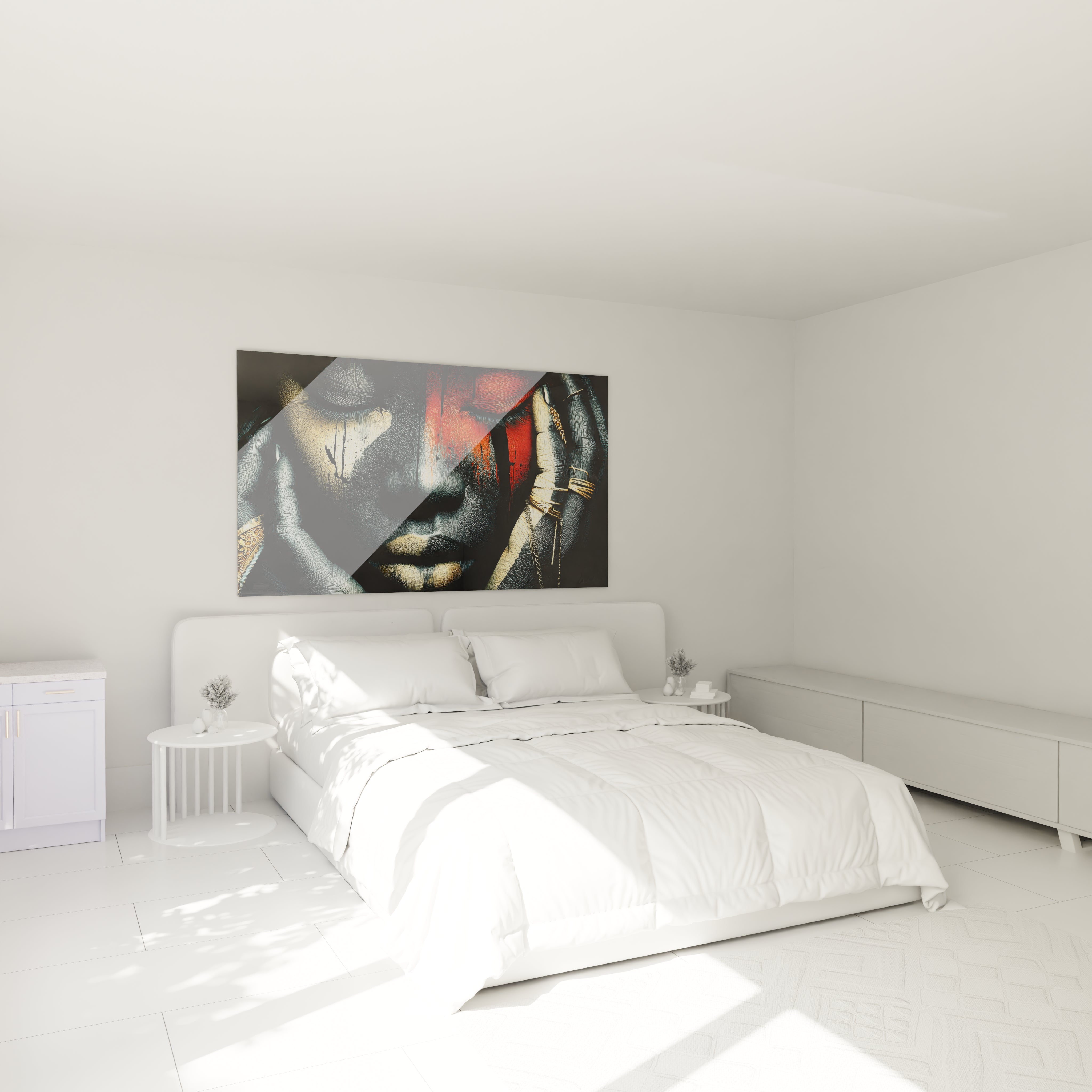 Tableau mural visage africain de Walensky pour une décoration moderne et stylée dans une chambre