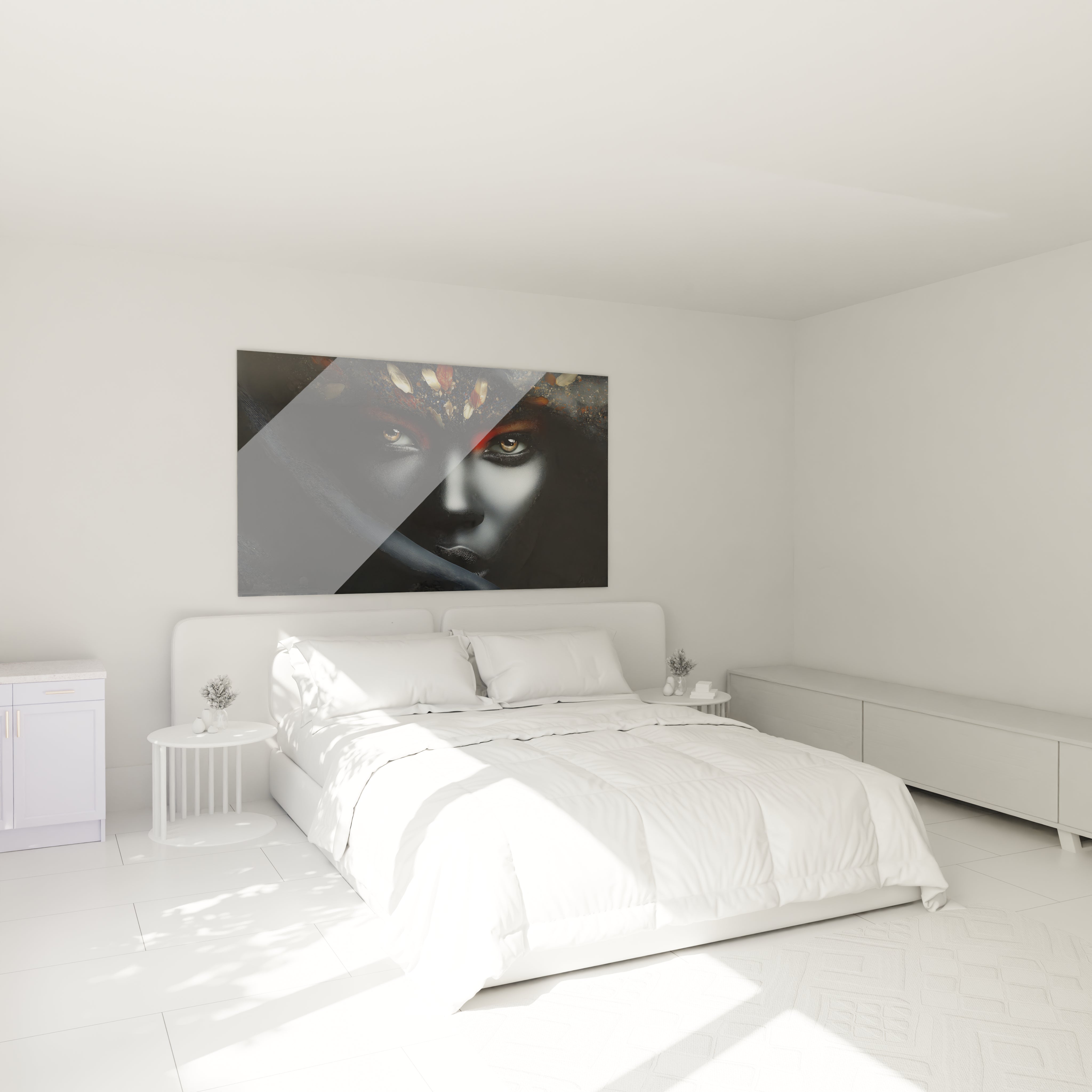 Tableau mural visage africain avec un design artistique pour décorer votre chambre moderne