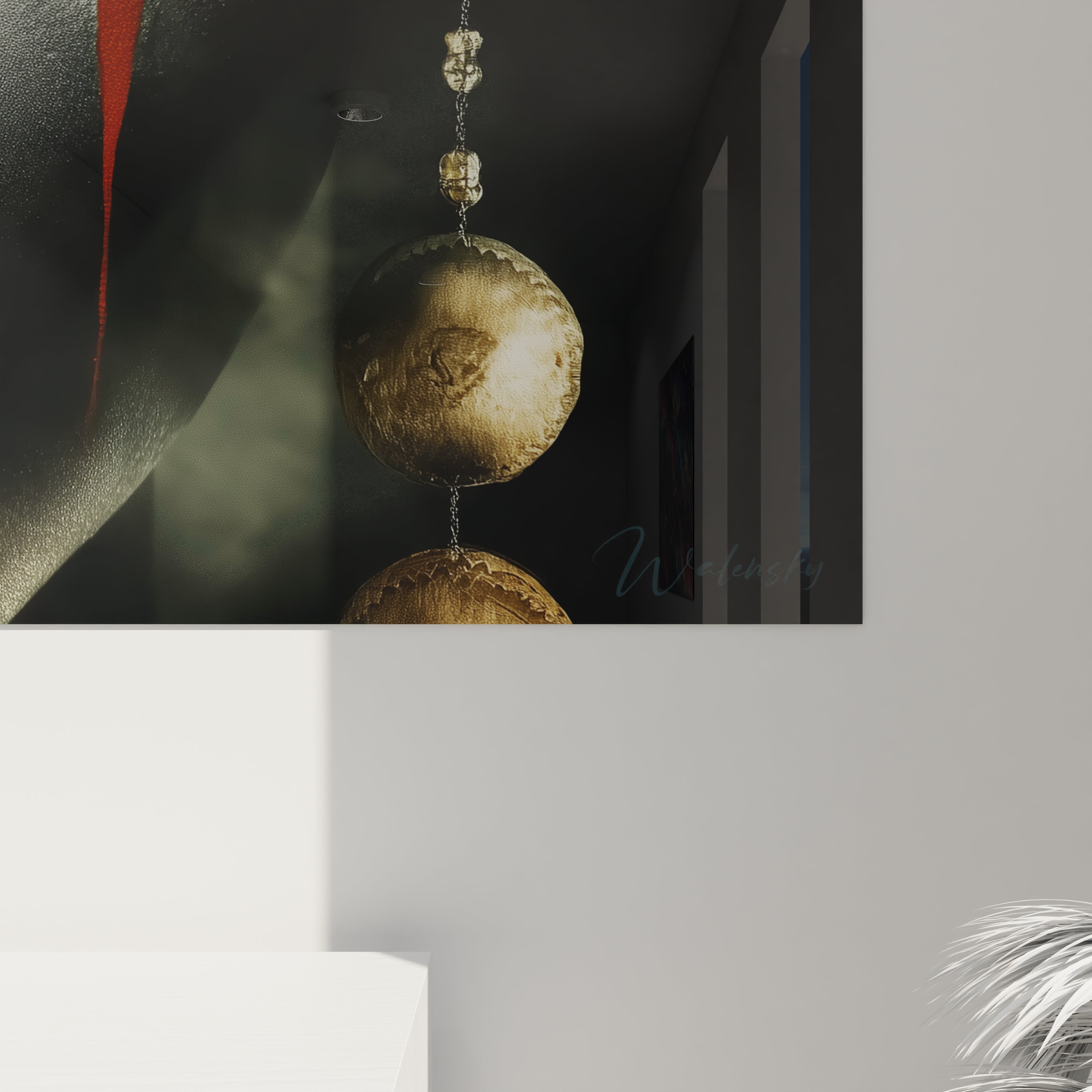 Tableau visage africain moderne de Walensky avec des couleurs vives et des éléments décoratifs uniques