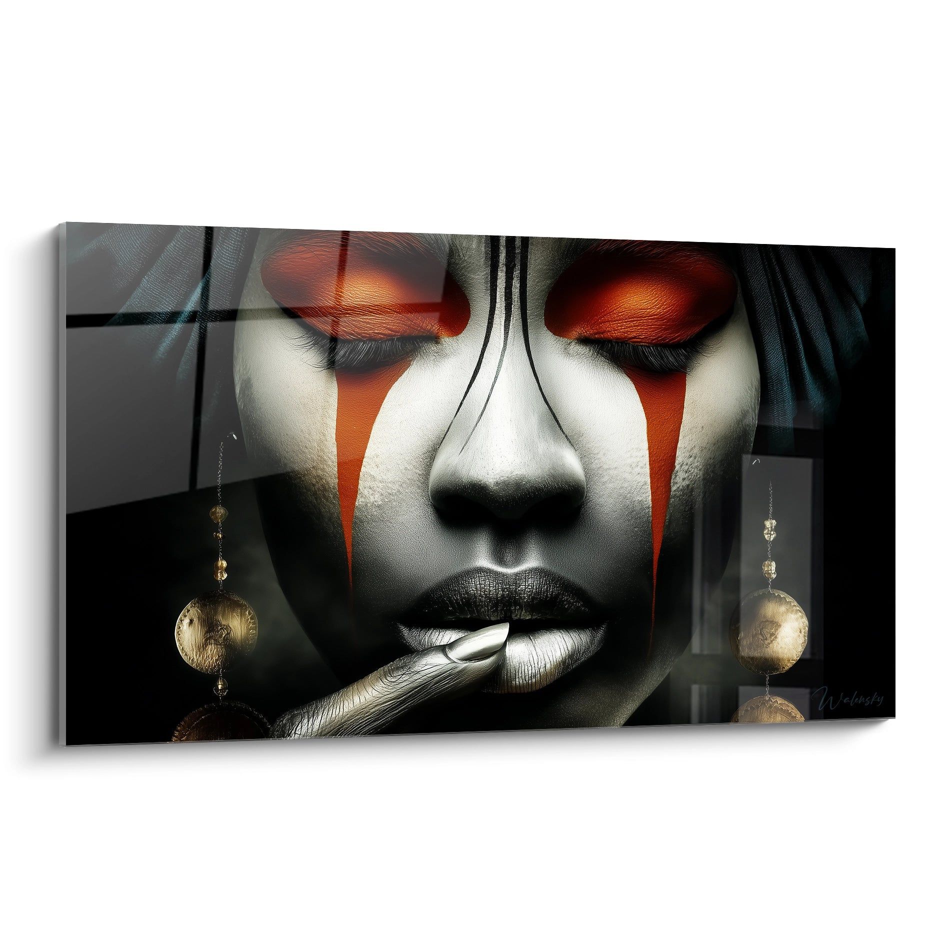 Tableau mural visage africain moderne avec des couleurs vives et un design artistique captivant