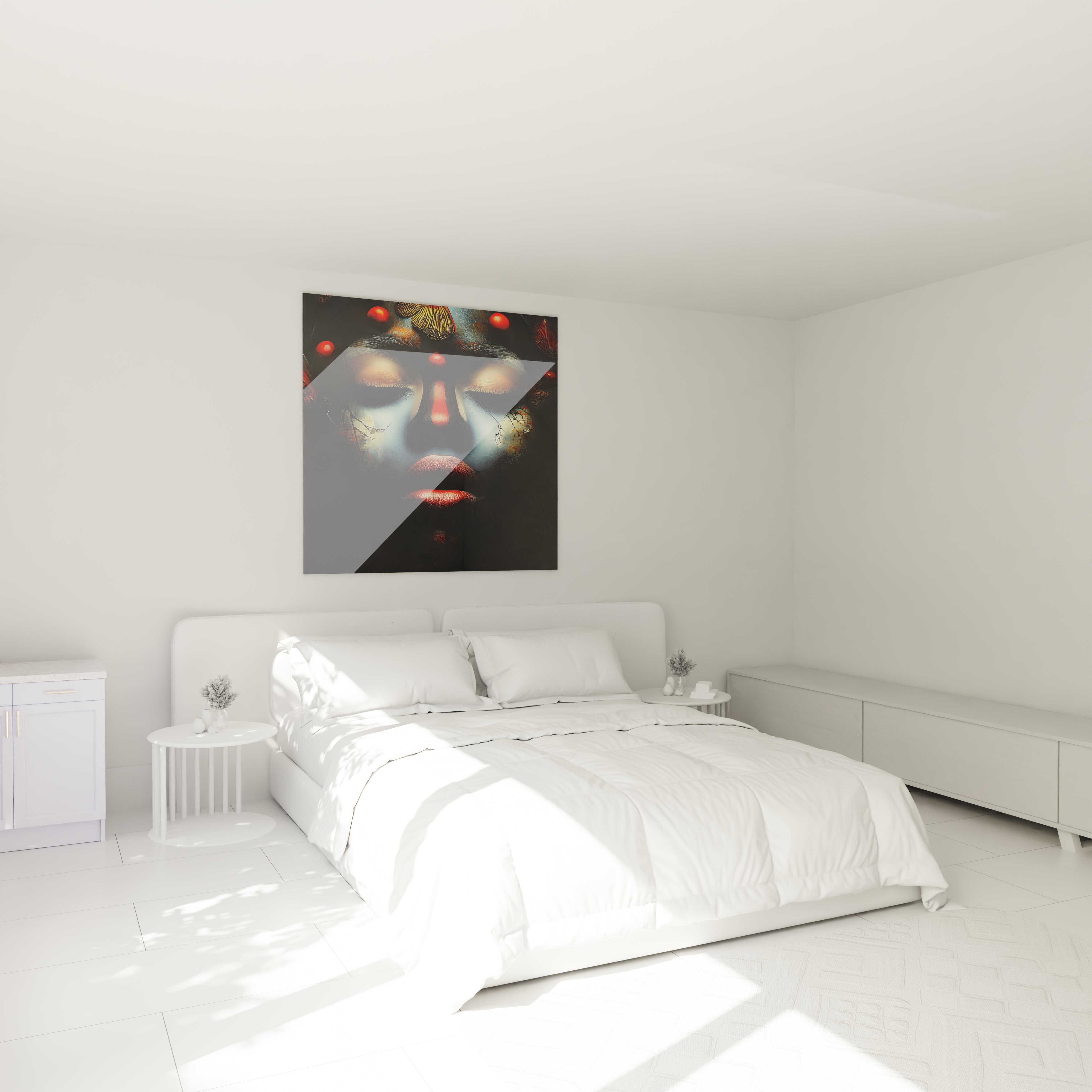 Tableau mural visage africain peinture moderne de Walensky dans une chambre lumineuse